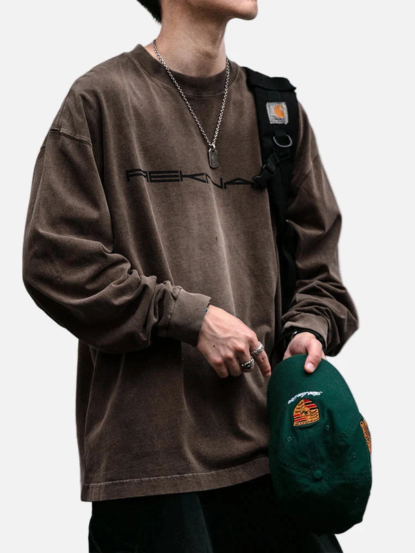 Kanji Worn Print Sweatshirt alternatif görünüm