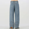 Chic Oversized Blue Bell Leg Relaxed Denim