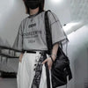 Sleeve Short Design Mesh Piece Investment T-Shirt