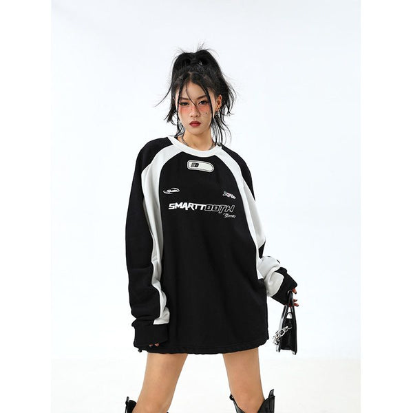 Grid Wave Vintage Sweatshirt alternatif görünüm