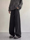 Vintage Düz Kesim Kore Baskılı Pantolon, kombin görünüm — Navra Wear