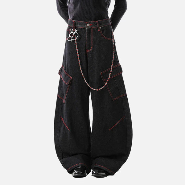 Metro Curved Knife Bell Leg Denim Utility Denim