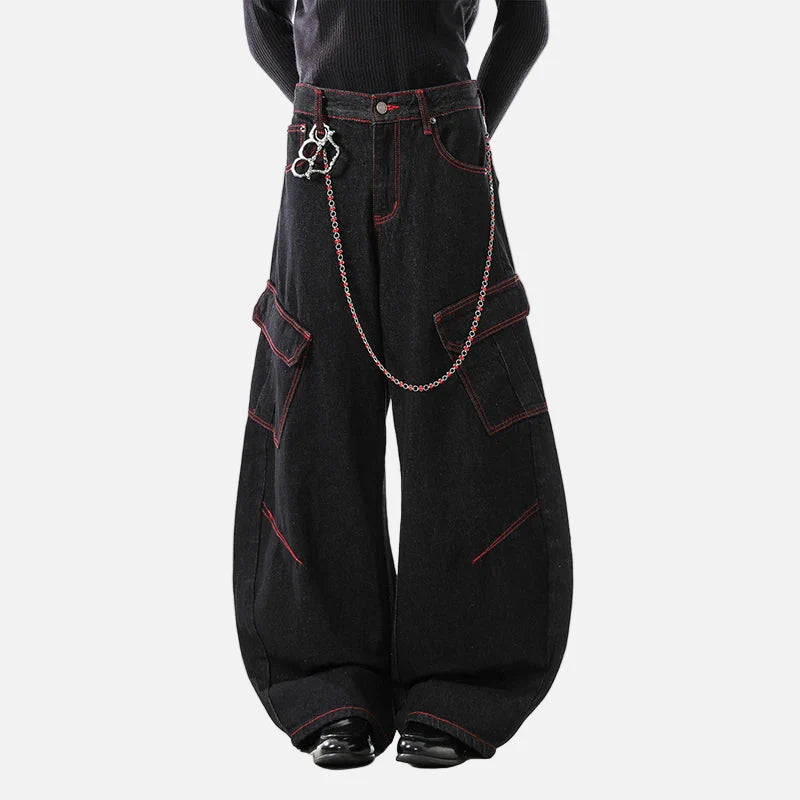 Metro Curved Knife Bell Leg Denim Utility Denim