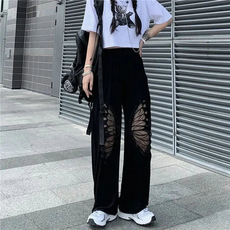 Butterfly Stitch Loose Trousers