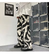 İspanyol Paça Zebra Desenli Jean Pantolon, önden görünüm — Navra Wear