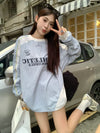 Laidback Snug Wide-Body Letter Print Long Sleeve T-Shirt