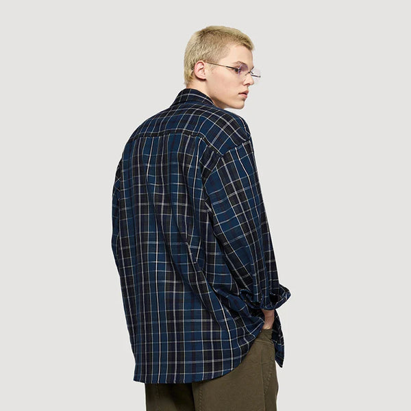 All-American Oversized Plaid Casual Top alternatif görünüm
