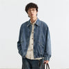 Western Zip Fold-Down Collar Denim Jacket