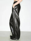 Luxe Black Long Leather Trousers
