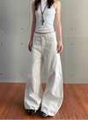 White Heritage High-Rise Bell Leg Denim