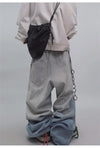 Baggy Punk Rock Baskılı Jean Pantolon, kombin görünüm — Navra Wear