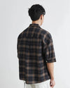 Mens Plaid Lapel Oversized Button Top