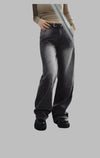 Black Mid-Waist Classic Cut Denim