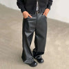 Casual Faux Leather Trousers