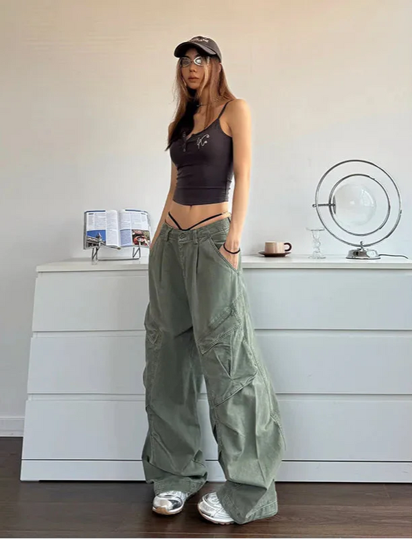 StreCool etear High Quality Green Bell Leg Bggy Denim
