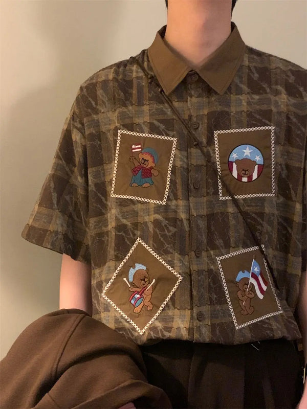 Two-Tone Classic Short Sleeve Shirt alternatif görünüm
