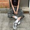 Vintage Kamuflaj Desenli Jean Şort, yakın çekim — Navra Wear