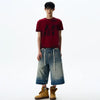 Vintage Wide Leg Jean Şort, yakın çekim — Navra Wear