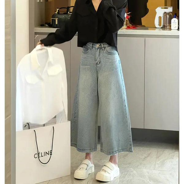 Elevated Light Colors High-Rise Wide Denim alternatif görünüm