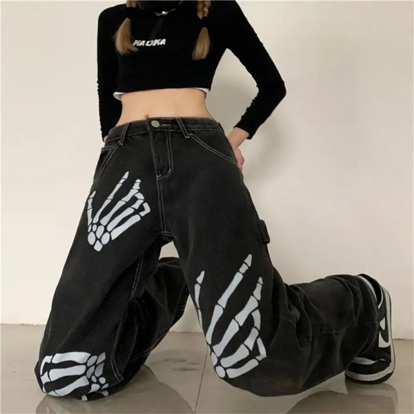 Black Metro Relaxed Bell Leg Denim alternatif görünüm