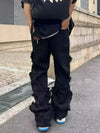 Faded Western Style Raw Edge Denim