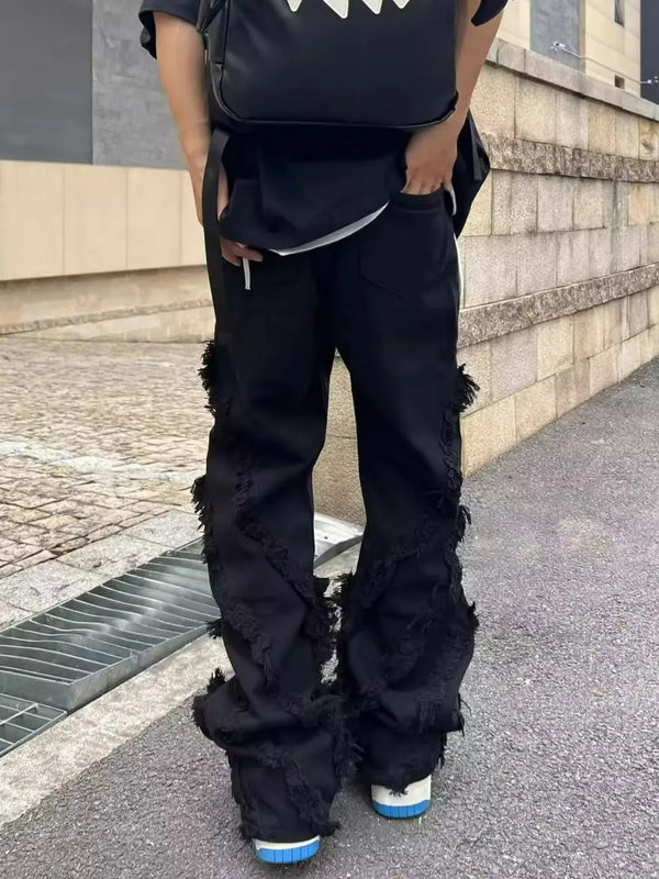 Faded Western Style Raw Edge Denim alternatif görünüm