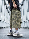 Straight & Sleek Woodland Tactical Utility Denim Shorts