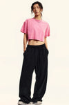 Kadın Güneş Baskılı Crop Tişört, kombin görünüm — Navra Wear