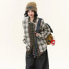 Mixed Check Panel Long Sleeve Shirt