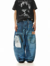 Metro Faded Relaxed Bell Leg Utility Denim