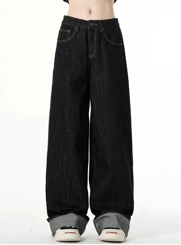Heritage Black Dark Oversized Urban Beat High Denim