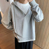 Relaxed Solid V-Neck Sweatshirt