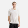 Retro-Faded Wave Texture Knitted Collar-Knit T-Shirt