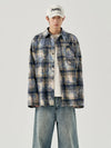 Mens Tie-Dye Vintage Plaid Autumn Top