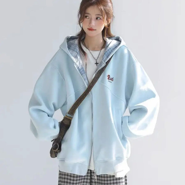 Multi-Hue Zip Long Sleeve Top alternatif görünüm