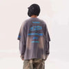 Aged Rough-Edge Acid-Rinsed Designed Print T-Shirt