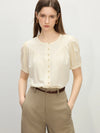 Neck Round Style French Elegant Cardigan