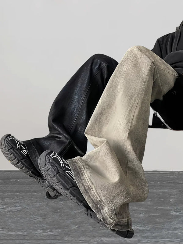 Faded Detail Mosaic Relaxed Bell Denim alternatif görünüm