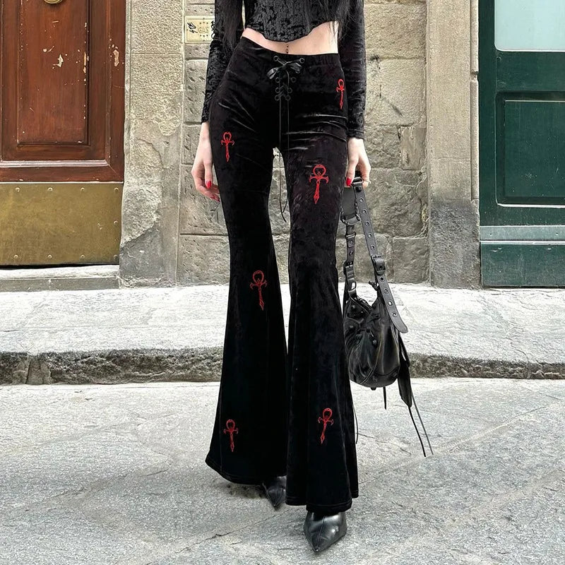 Velvet High-Rise Flare