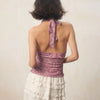 Washed-Out Far-East New-Millennium Purple Halter Top