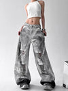 2000s Metro High-Rise Bell Leg Torn Denim