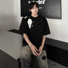 Spliced Hollow Out Short Sleeve T-Shirt