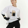 Sharp-Cut European Chilled Bright-Days Print T-Shirt
