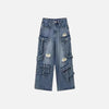 Worn Low-Rise Relaxed Fit Street Jeans