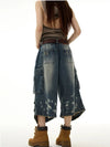 Urban Faded Utility Denim Shorts