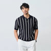 Men's Premium-Touch Line-Pattern Weekend Business Sport-Collar T-Shirt