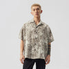 Mens K-Style Floral Loose Lapel Top
