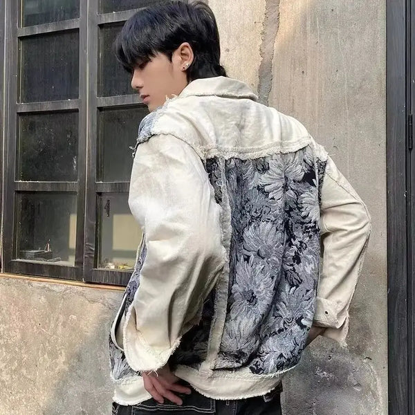 Heritage Elegant Couple Jacquard Denim Jacket alternatif görünüm