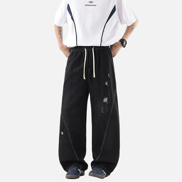 Durable Relaxed Bell Leg Rinse Denim alternatif görünüm