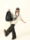 Irregular Print Old School Short-Sleeved T-Shirt
